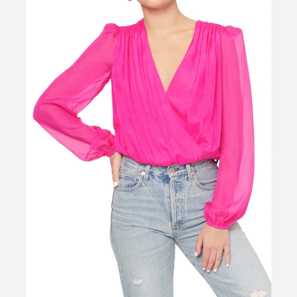 Cami NYC Isa Pink XS Long Sleeve Bodysuit